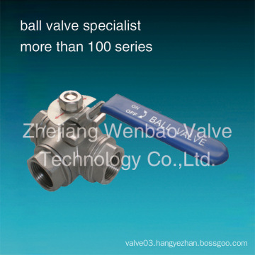 Standard Port Stainless Steel 3-Way Ball Valve